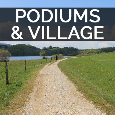 Podiums & village